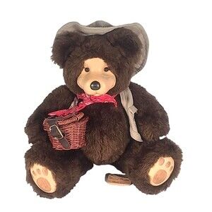 Robert Raikes Brownie Bear Fishing Hand Carved Brown Fur Quiver 13" 864/1000